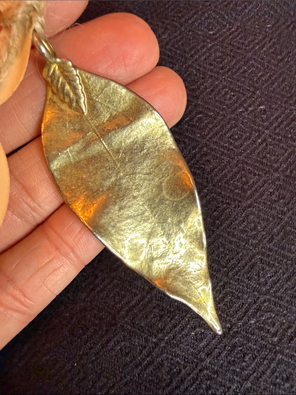 Gold Leaf Pendant for Women - Shiny Gold Finish
